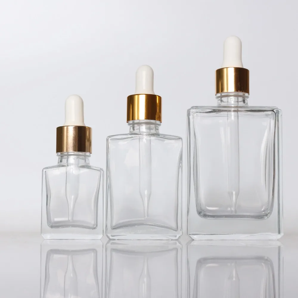 Clear bottle 1oz 15ml 30ml 50ml glass dropper bottle with childproof cap and measured pipette dropper