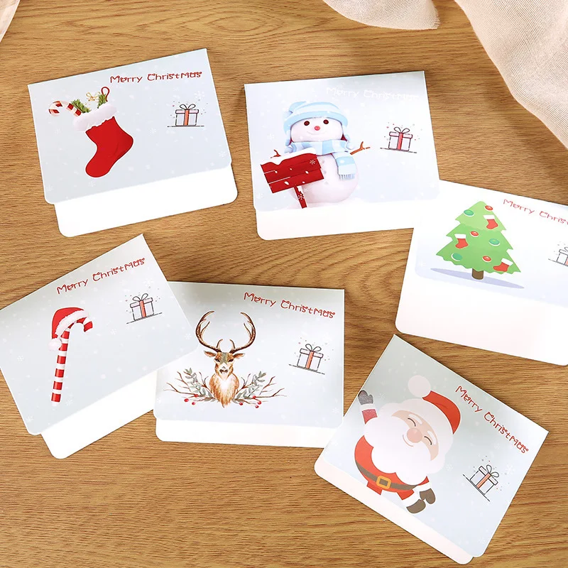 Christmas cards wholesale three fold special paper hollow bronzing retro small cards