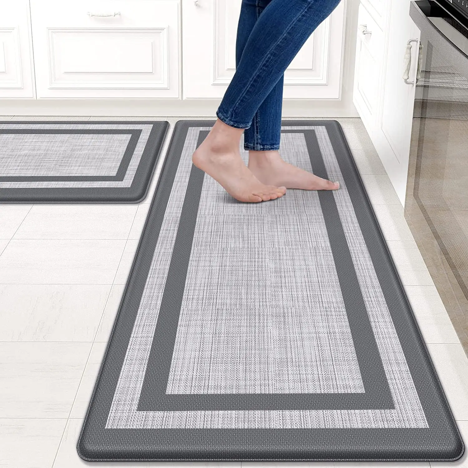 Comfortable Anti-Fatigue Mat PVC Anti-Slip Waterproof Kitchen Mat Exit Door Mat