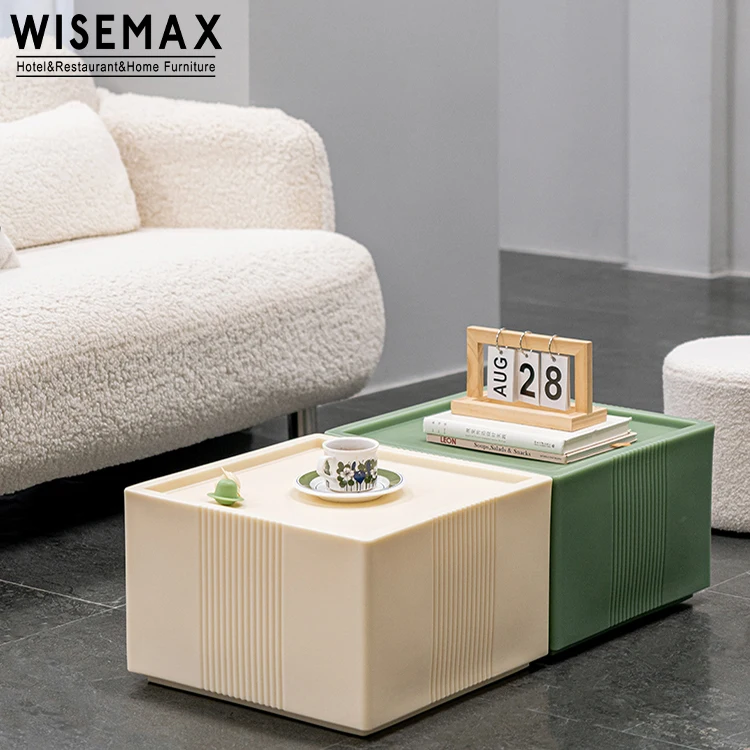 WISEMAX FURNITURE Nordic living room furniture Square shape PP plastic storage bedroom cabinet with 1 drawer