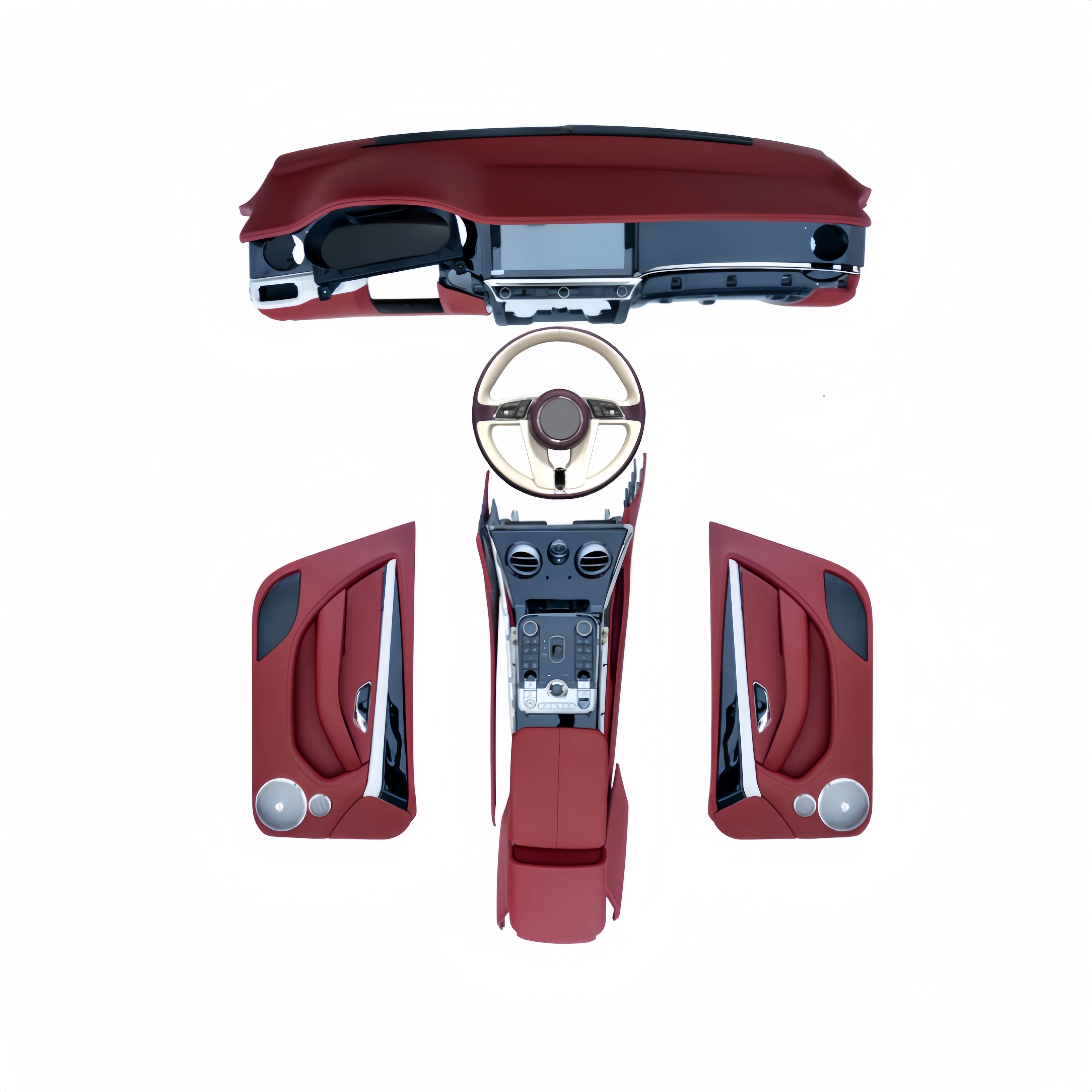 For Bentley Continental GT interior upgrade new dashboard, central control screen, armrest box, steering wheel, door panels