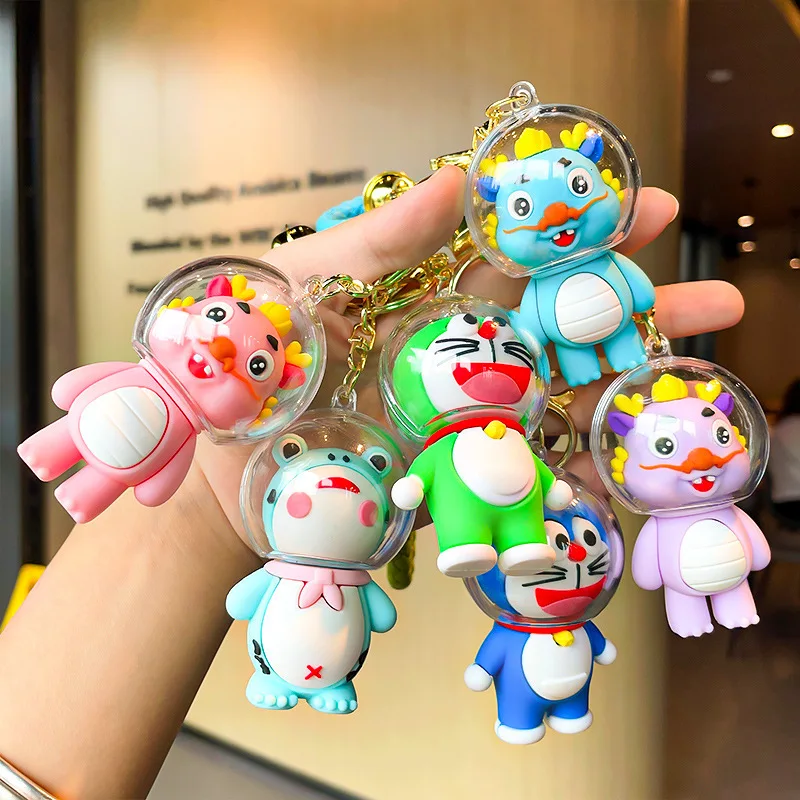 Creative Animal Astronaut Spaceman Keychain Cute UFO Frog Dinosaur Pendant Key Chains Bag Pendant Key Chains
