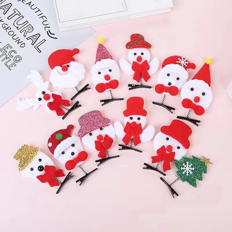Cute Antlers Hairpins Christmas Hairpin Creative Santa Claus Hair Clip Christmas Snowman Hair Accessories