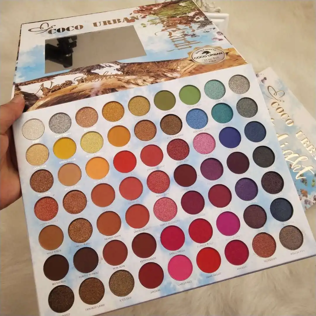 Vegan 63 color eye shadow European and American makeup market bead matte unicorn eye shadow earth color liquid eyeshadow