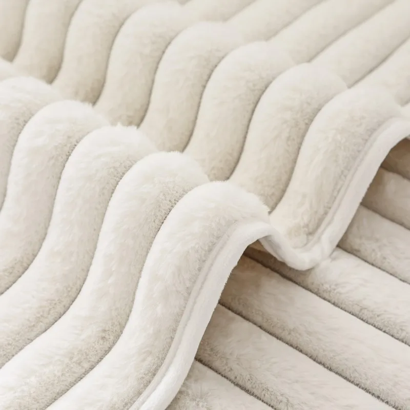 French Luxury Rabbit Plush Sofa Towel Thickened Warm Cream Wind Non-Slip Leather Winter Home Textile