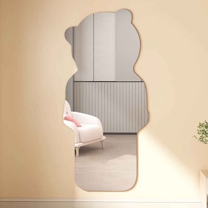 Factory Wholesale Widely Applied Flexible Acrylic Unbreakable Soft Plastic Self-adhesive Mirror Bear Wall Decor Adhesive Mirror