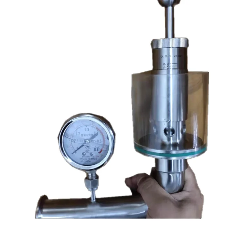 Clamped Safety Valve With Pressure Gauge,SS304&316 Air Pressure Relief  Valve used in food/pharmacy/milk