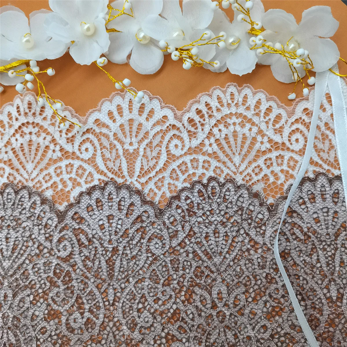 Luxury Pressed Lace Elastic Lace Trim, Nylon Spandex Lace Fabric for Women