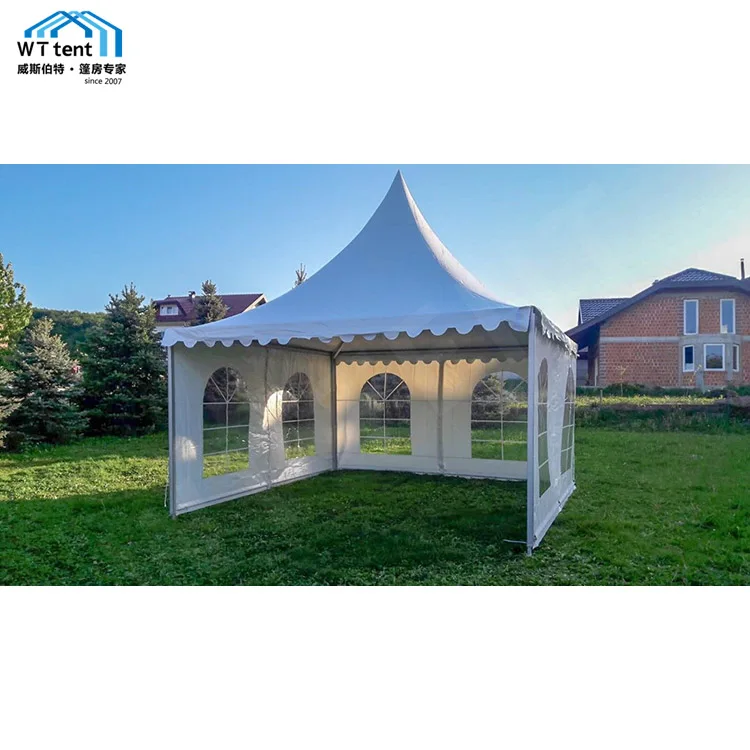 3x3m 5x5m 6x6m Steel Aluminum White PVC Pagoda Marquee Party Event Coffee Shop Wedding Tent For Sale