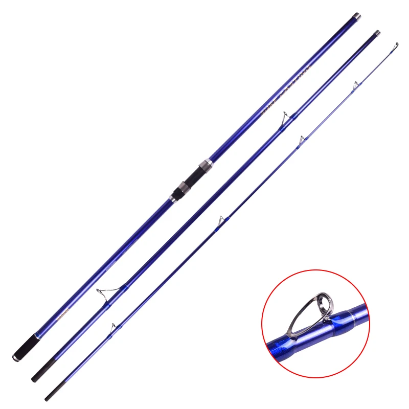 Популярные 4 секции 2 м удочки для серфинга синие анодированные пляжные морские
