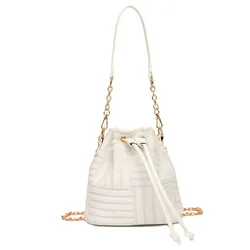 2022 Wholesale Ladies Famous Brand Luxury Leather Sling Handbags Drawstring Printed Custom Logo Bucket Bag Women Hand Bags