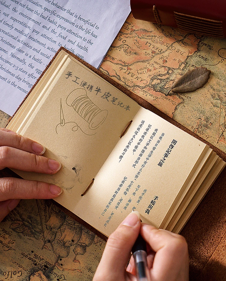 First layer cowhide travel Notebook Vintage Collection handmade loose-leaf book Magic Key Diary Gift