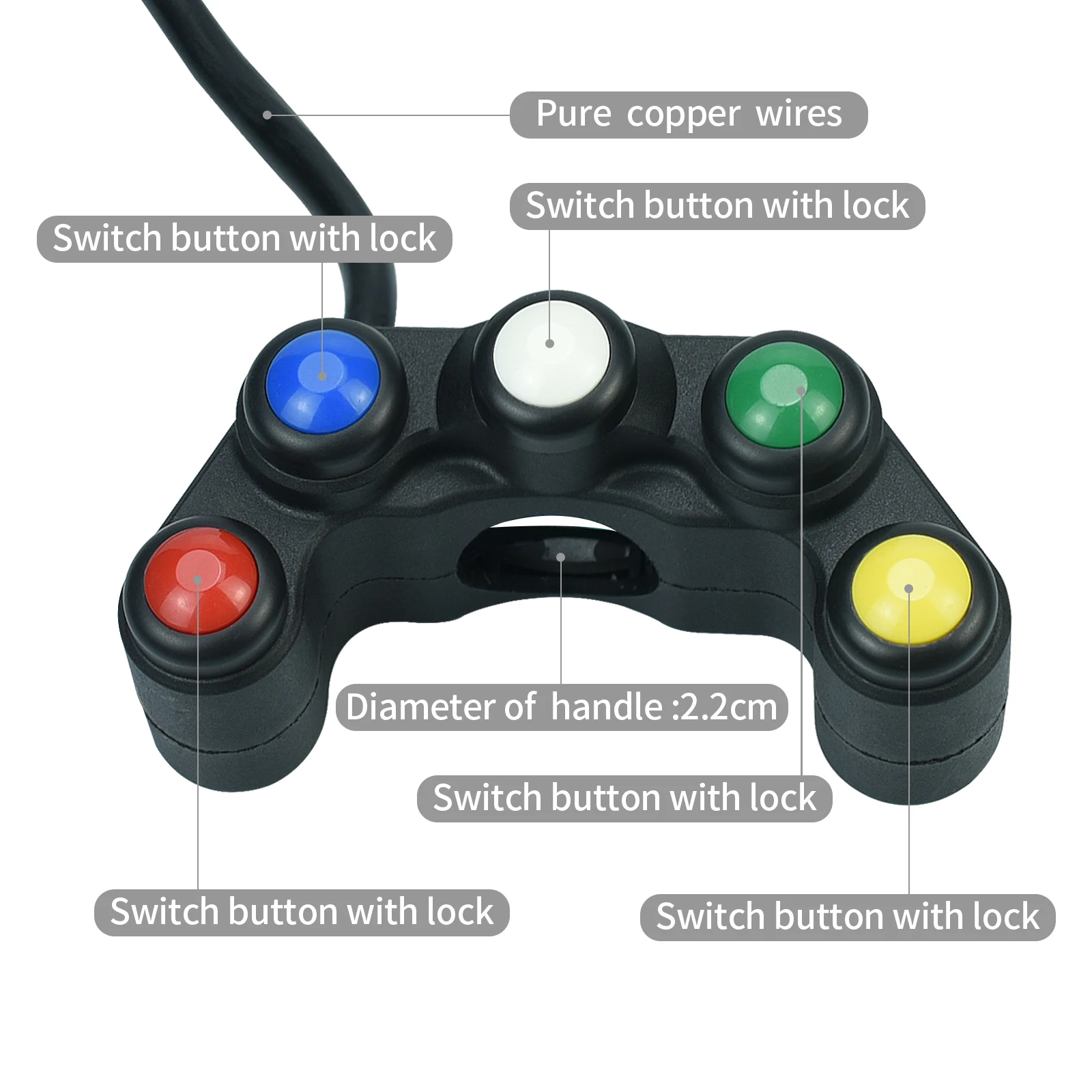 Переключатель для мотоцикла, сигнал поворота на руль мотоцикла, 22 мм