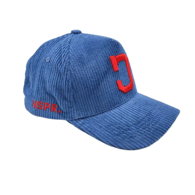corduroy 5 panel customized 3d embroidery logo snapback cap