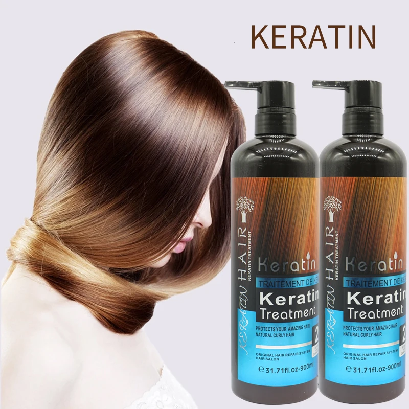 Keratin Hair Products OEM/ODM  Brands Keratin Nutrition Moisturizing Smoothing Shampoo and Hair Conditioner Set For Damage Hair