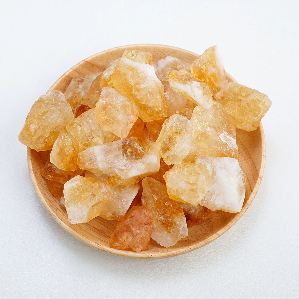 Natural crystal rough stone raw stone healing Brazilian citrine rough stone room decoration
