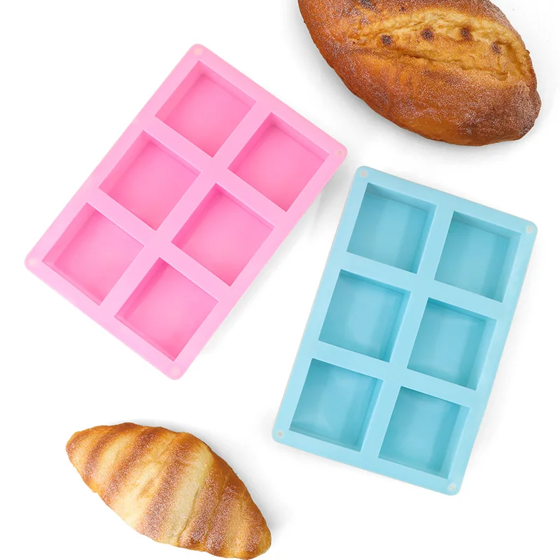Оптовая продажа 6 полостей квадратные силиконовые формы для торта креативное мыло ручной работы форма шоколада ароматерапия гипсовая