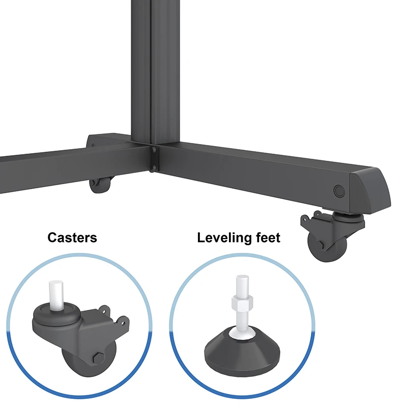 Quad Screen mobile TV Stand With Micro Adjustable Bracket Arms