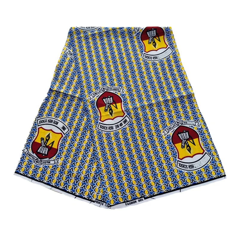Cheap cloth African wax custom printing 100% polyester fabrics for wedding dresses