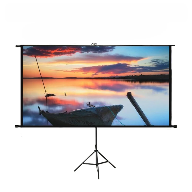 60 84 100 120 inch 16:9 4:3 outdoor camping portable cinema screen foldable floor stand tripod projector projection screen