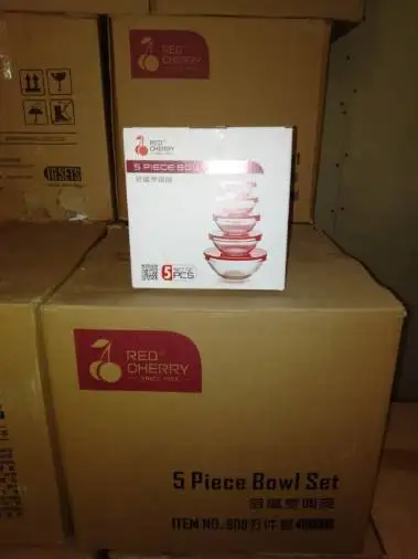 Cheap Hot Selling Wholesale 5 Pcs High Quality Dessert Food Heat Resistant Kitchen Tableware Glass Bowl
