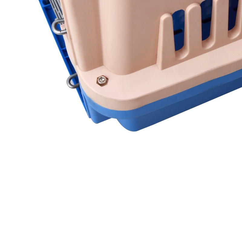  Quality Ventilation Airlines Approved Plastic Removable Durable Cat Dog Carrier Travel Trolley Outdoor Cage Pet Air Shipping