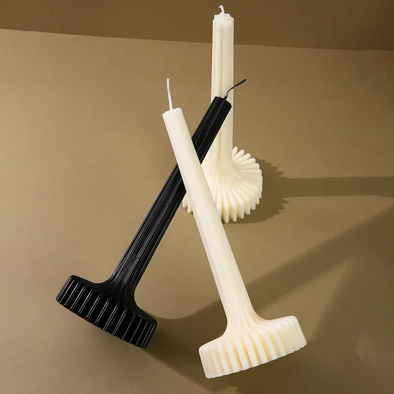 Wholesale Natural Soy Wax Base Serration Scented Ribbed Pillar Candle for Home Decor