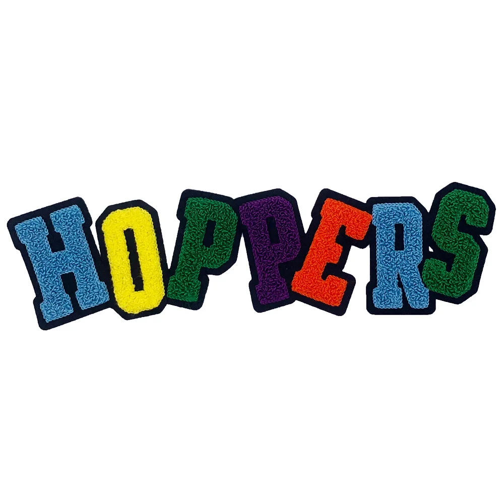 Высококачественные нашивки с буквами из синели, нашивки с вышивкой, нашивки для одежды