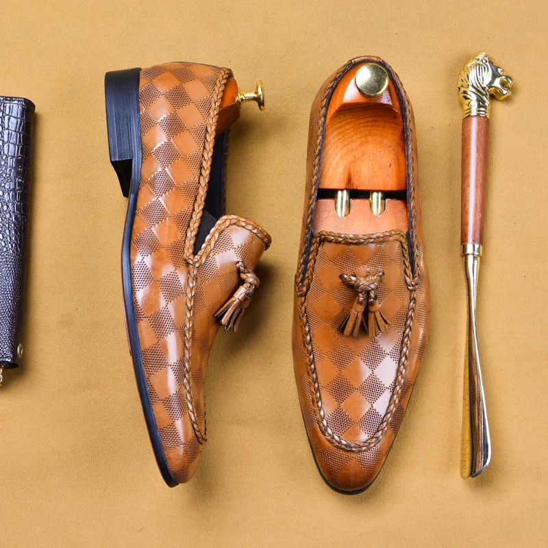 PDEP Italian design men shoes leather luxury slip on men leather dress shoe with tassel ready to ship