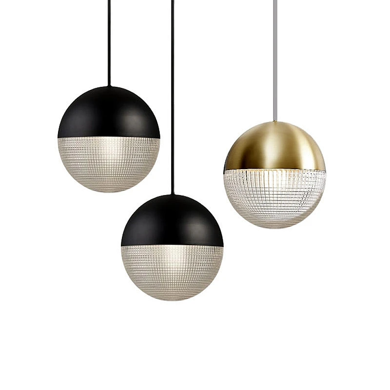 Nordic Bedside Hanging Light Ball Shape Pendant Lamp Glass Lighting For Dining Table