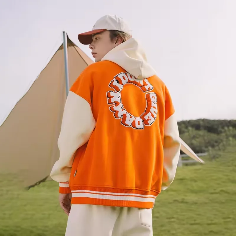 Jacket Homme  Veste Leather Sleeve Winter Coat Bomber Jacket Mens Hip Hop Wool Letterman  Jacket Manufacturer