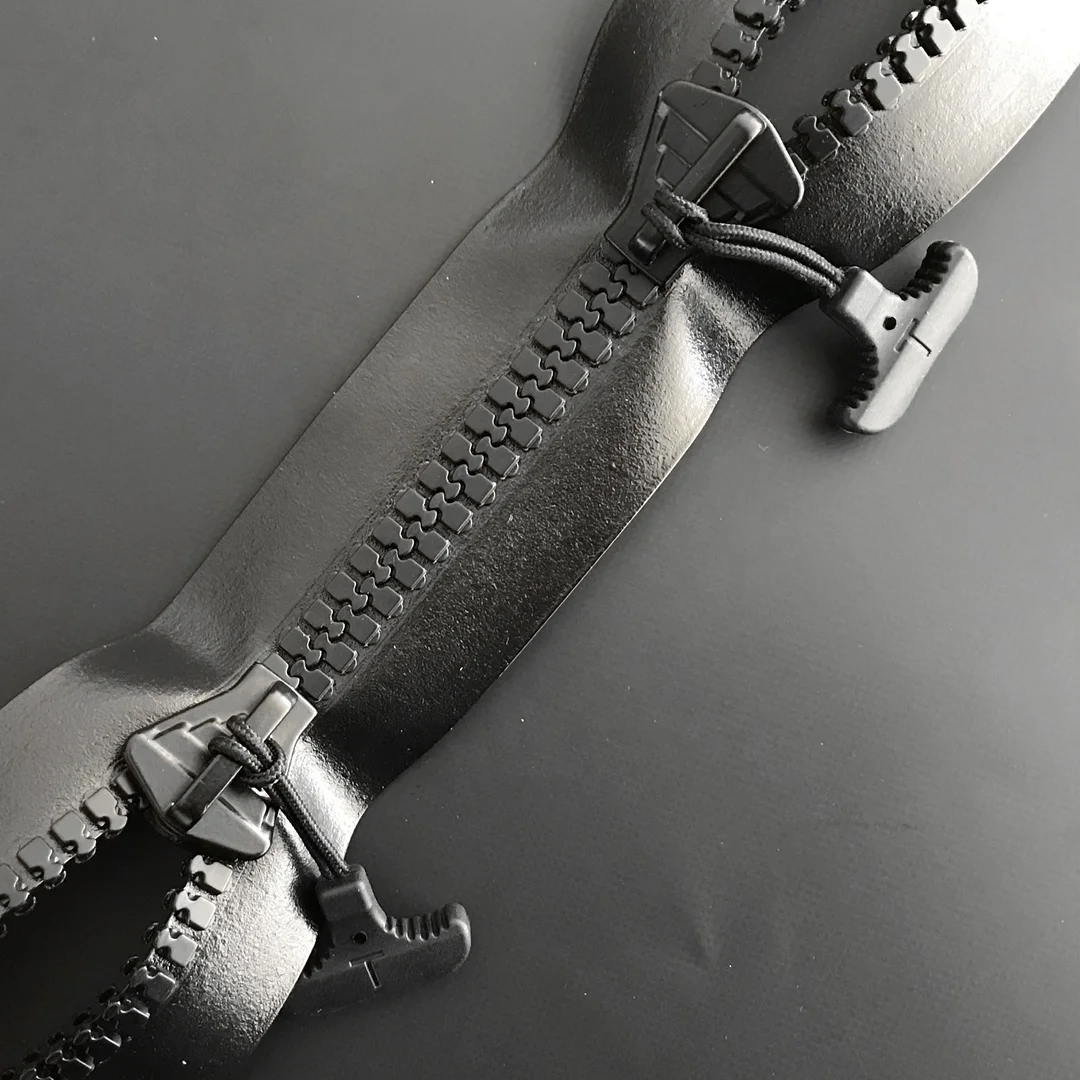 10# Two Sliders Airtight Zipper Resin Waterproof Zipper HF Welding with TPU PVC Material for Diving Suit Cooler Bag Backpack