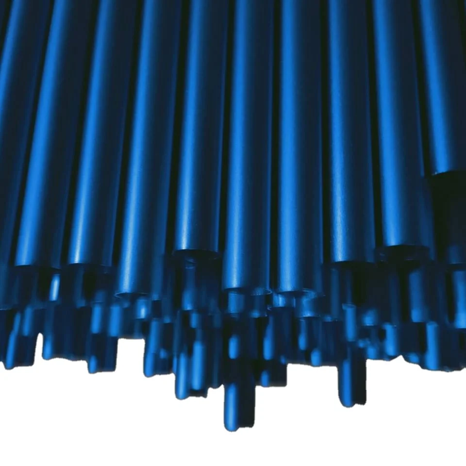 10-50mm Aluminum Tube Material 7075 Round Pipe T6 Polishing Anodized Blue Color for Gider