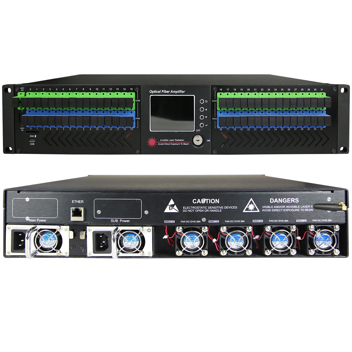 EDFA 32*22 con WDM 1550nm Erbium-Doped Fiber Amplifier CATV/EDFA 32*20db output + WDM (Optical Wavelength) + Optical Transmit