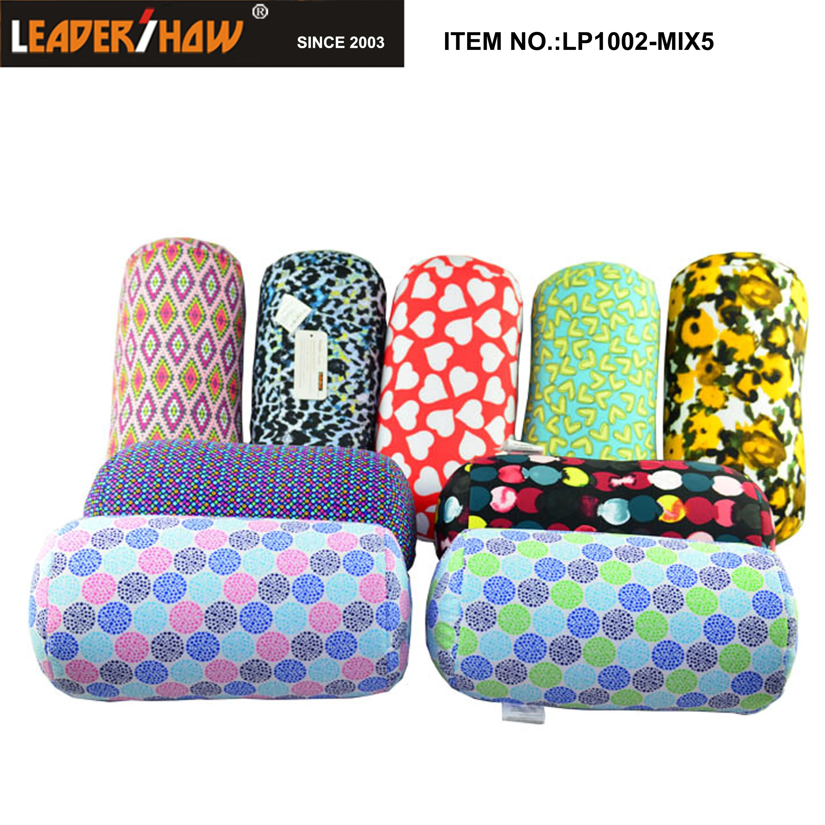Custom OEM Multi-option Printing Pattern Series Cylinder Shape Micro Beads Sofa Cushion Pillows Home Decoration Pillow Cover