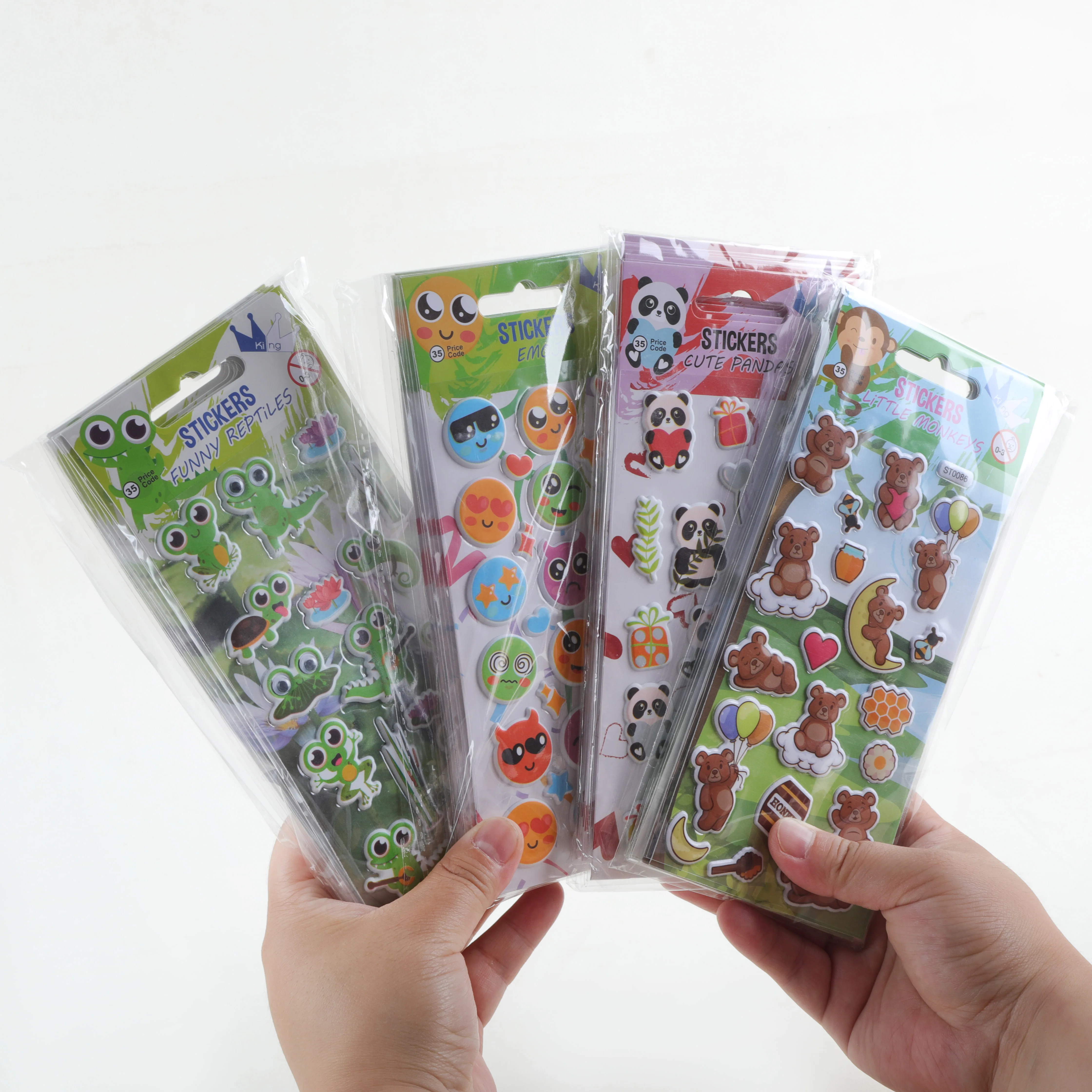 Губка 3d наклейки Пухлые Наклейки на заказ обезьяна панда милый медведь животных мультфильм пухлые наклейки для детей