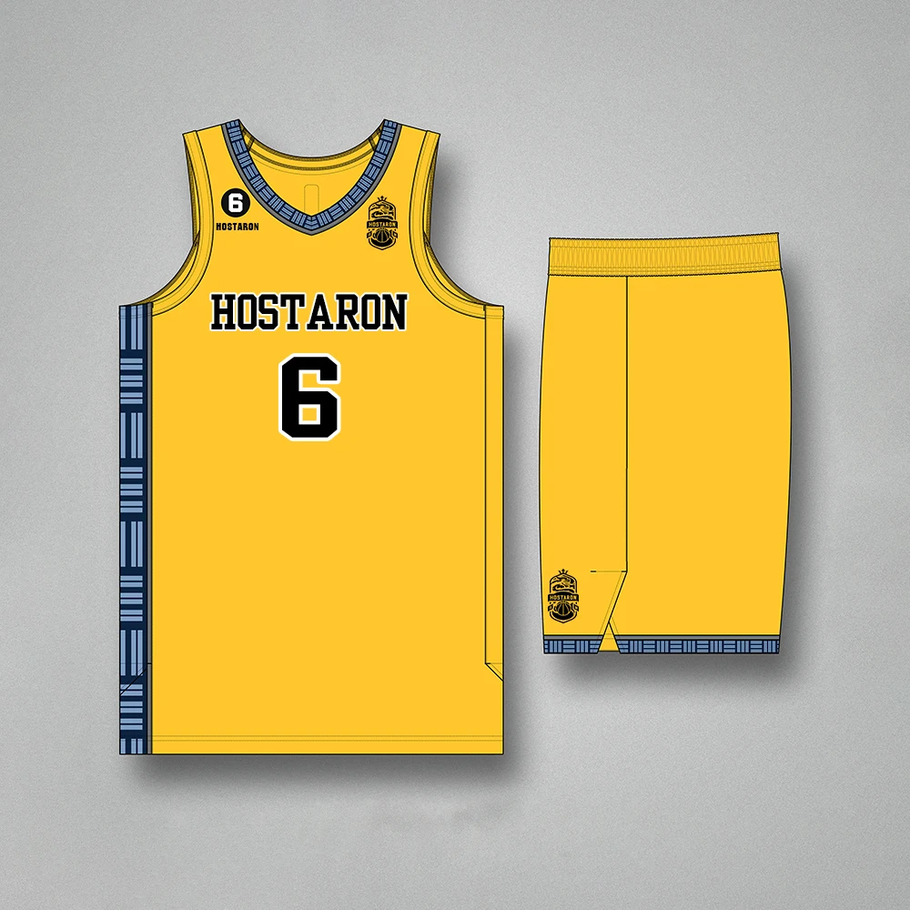 HOSTARON Custom Basketball Shirts Sublimation Print Number Logo Black Team Basketball Jersey Suit Custom Basketball Uniform