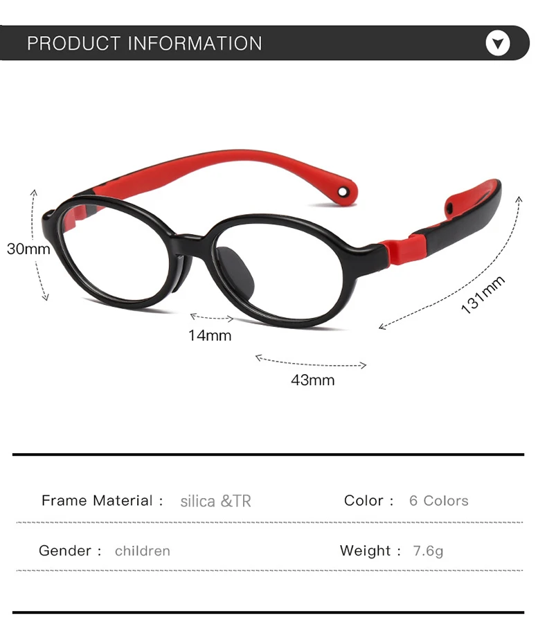 Top Selling Kids Eyeglasses Silicon Glasses Children Optical Frames Flexible Eyeglasses Frame 10-14 years old