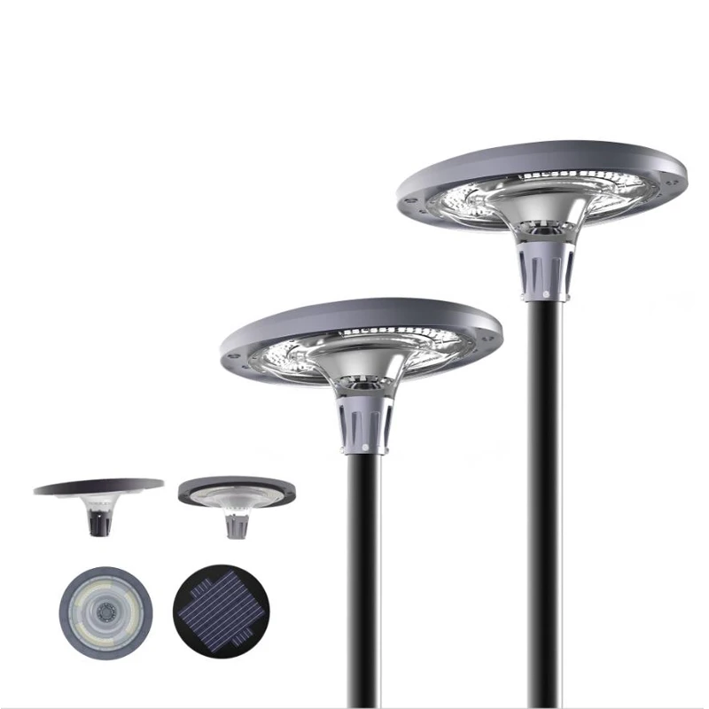 LED Post Light Garden Light RGB Outdoor Solar Panel Powered UFO Style 800W 1200W SJ Aluminum Alloy 80 IP65 Luces Led Jardin 360