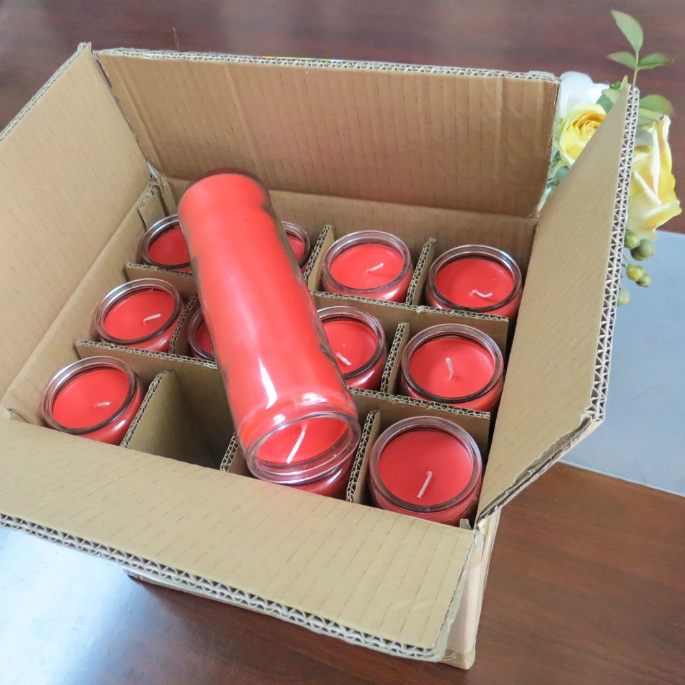 Scented Candles Printed  Popular 100% Natural Non-toxic Church Funeral Grave Memorial Spiritual 7 Days Prayer Religious Candle