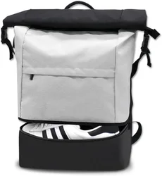RPET Recycled Fabric Roll Top Rucksack laptop backpack with shoes compartment college school backpack bag