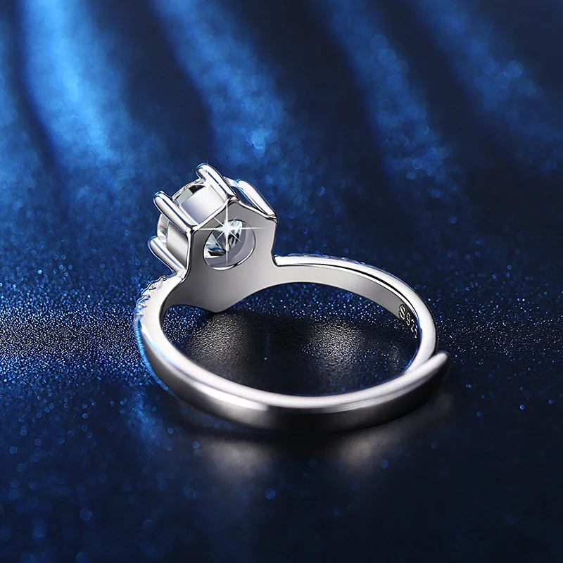 Fashionable One Carat Crown Diamond Cut Round Finger Ring Adjustable Ring Women Accessories Jewelry