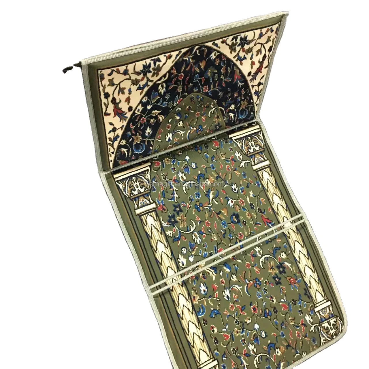 High quality New Design Muslim prayer mats Hallway rug carpets sejadah prayer mat with backrest