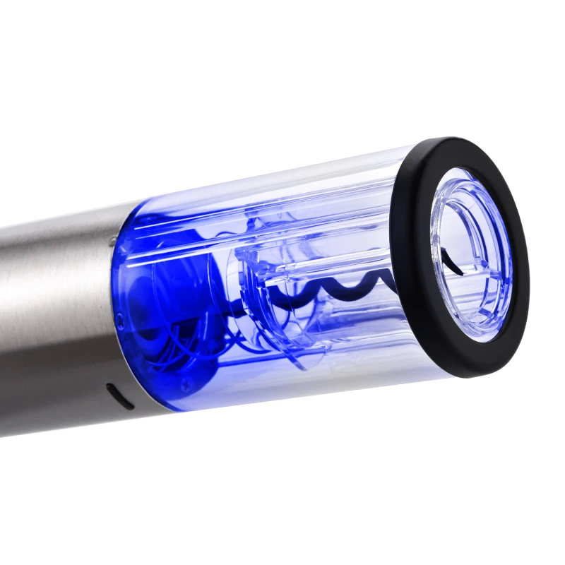 Reusable Wine Corkscrew Opener with Foil Cutter, Battery Operated Stainless Steel Wine Remover for Home Party Bar Restaurant