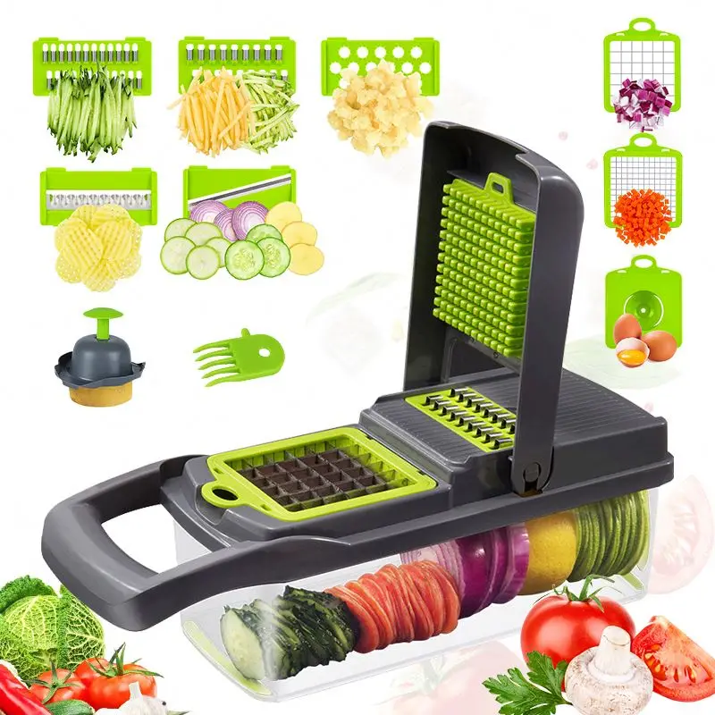 15 In 1 Hand Operated Vegetable Mandoline Slicer VEGET CHOPPER Food Chopper Onion Cutter Spiralizer Vegetable Slicer Set