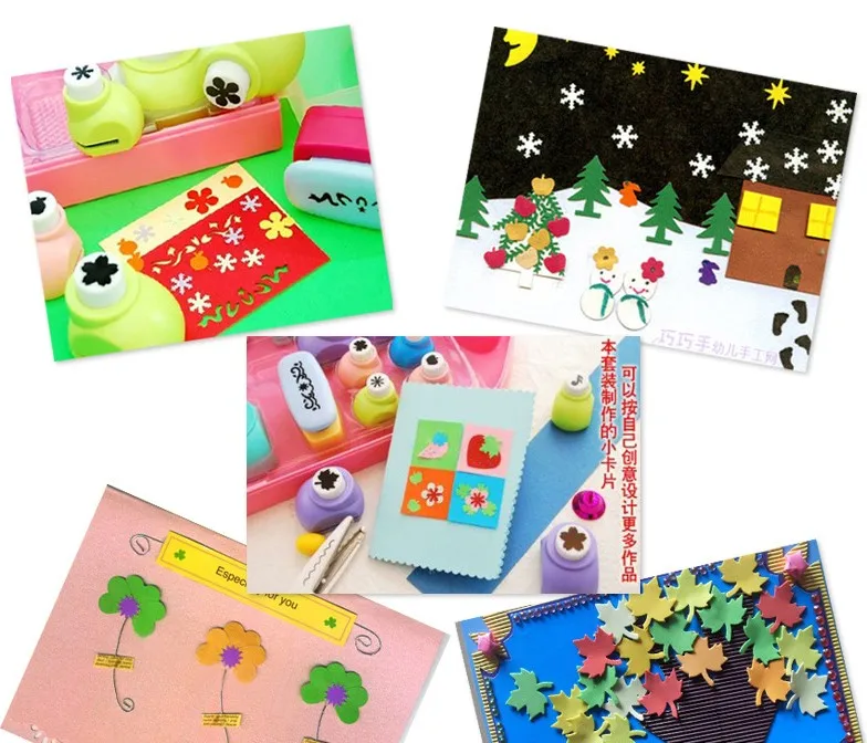 DIY Different Scrapbook Paper Craft Punch Mini Paper Hole Punchers Case Paper Punch for Children