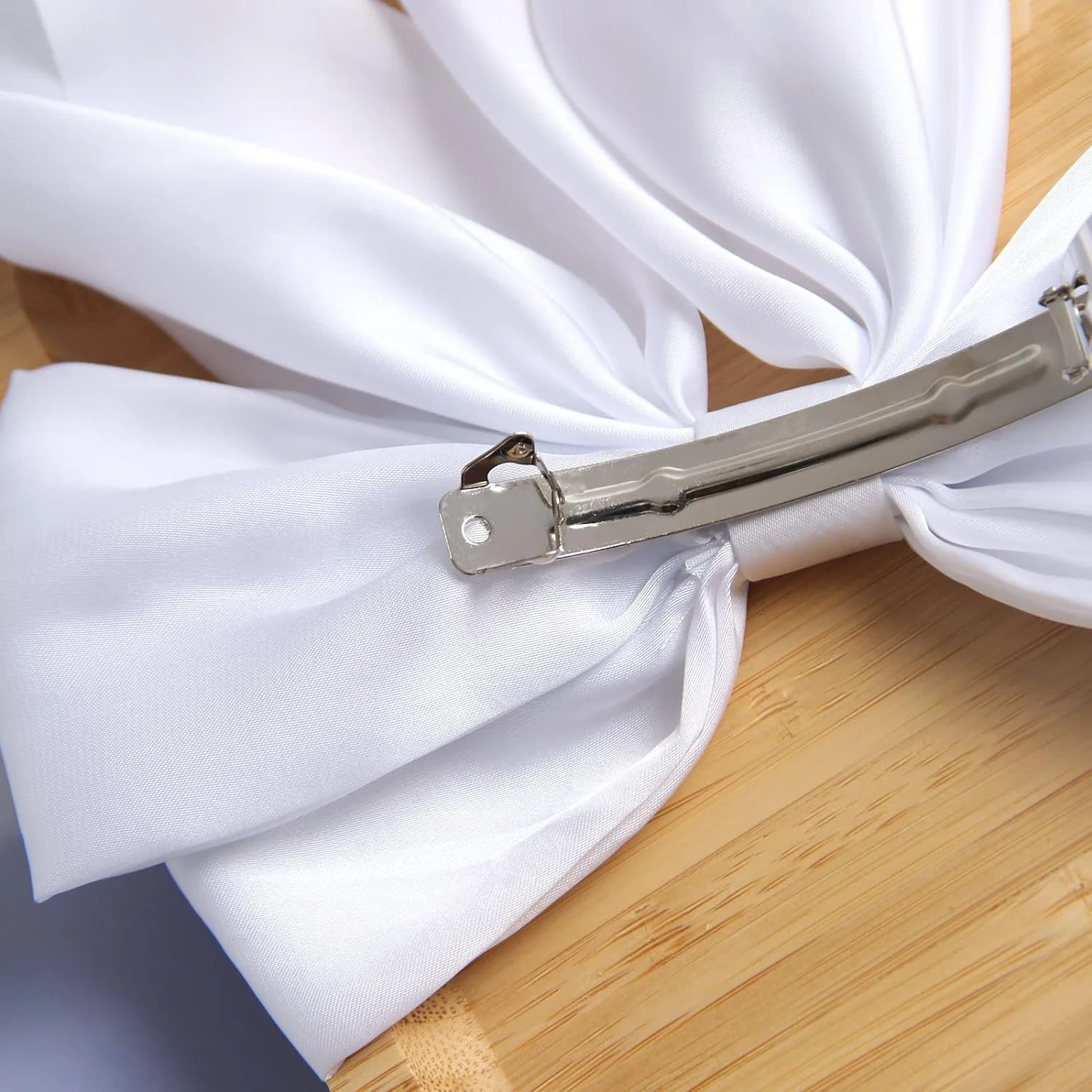 SongMay New Design Silky Satin Bow Hair Clips Long Tail Bows Clip for Girls Women Large Solid Hair Bows Hairpin