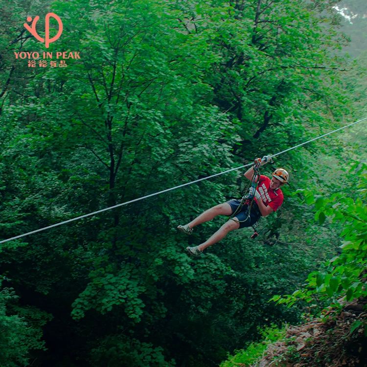 Outdoor Fun Attractions Ropeway Cableway Theme Park Sightseeing Equipment Jungle Sky Zip Linee For Sale