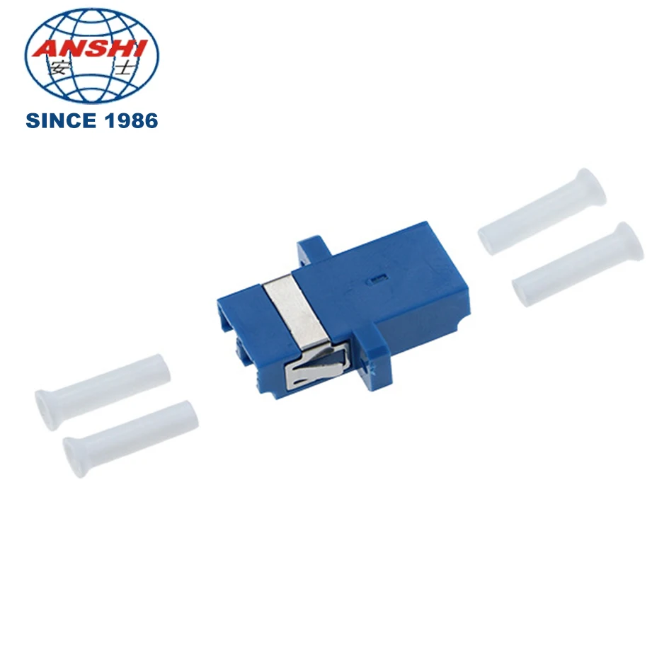 Spot Goods FTTX Network LC Duplex Connectors Standard Blue SM Fiber Optic Coupler
