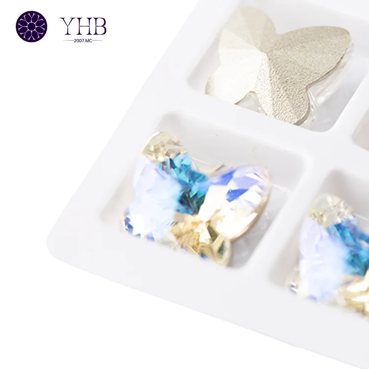 3d Design Butterfly Shape Loose Glass Crystal Stones Rhinestone For Clothes Jewelry Making
